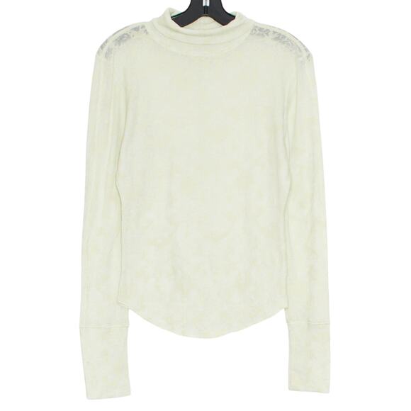 Intimately Free People Top Thermal Turtleneck Minimalist Boho Floral Sheer Small - Picture 1 of 5